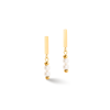 Coeur de Lion Gold White Pearl Drop Earrings 1120/21-1416