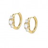 Nomination Colour Wave Gold Small Hoop Earrings with White CZ