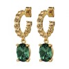 Dyrberg Kern Barbara Gold Earrings - Emerald Green/Golden