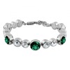 Dyrberg Kern Calice Silver Bracelet - Emerald Green/Crystal