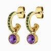 Dyrberg Kern Dessa Gold Earrings - Amethyst & Green