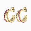 Dyrberg Kern Twinnie Gold Earrings - Pink