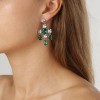 Dyrberg Kern Leonora Silver Earrings - Emerald Green/Crystal