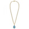 Dyrberg Kern Metta Gold Necklace - Aqua/Light Blue