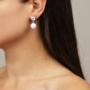 Dyrberg Kern Nette Silver Earrings - Crystal/White Pearl