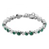 Dyrberg Kern Teresia Silver Bracelet - Emerald Green