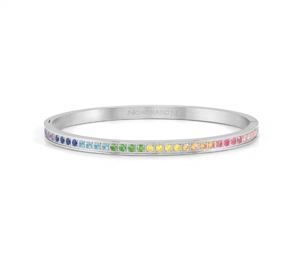 Nomination Pretty Bangles Silver Bangle with Coloured CZ - Large