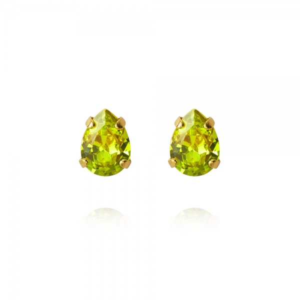 Caroline Svedbom Gold Superpetite Drop Earrings - Citrus Green