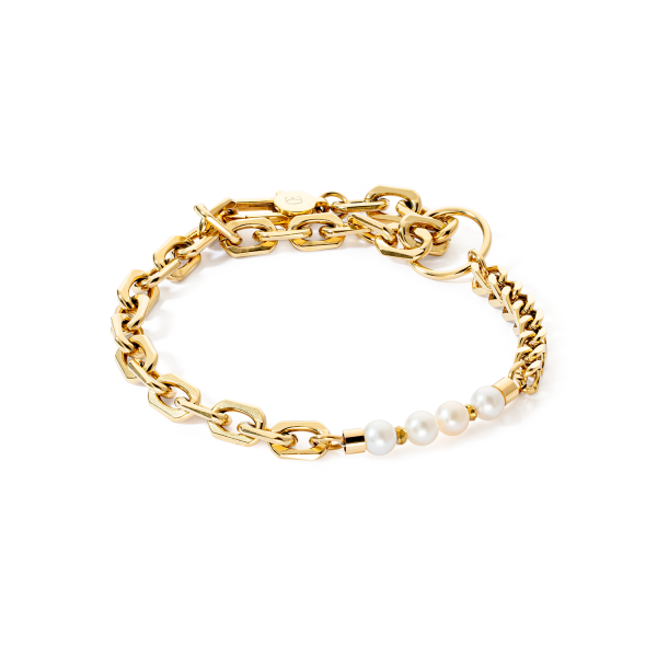 Coeur de Lion Gold White Pearl Bracelet 1120/30-1416