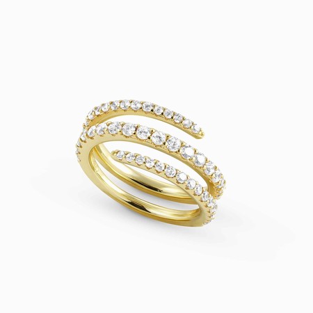 Nomination Lovelight Gold Spiral Ring with White CZ - Size 15 (EU 55)