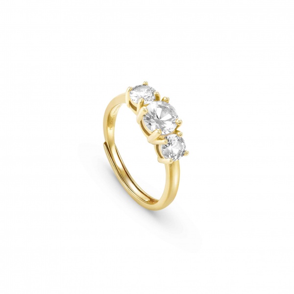 Nomination Colour Wave Gold Adjustable Ring with White CZ