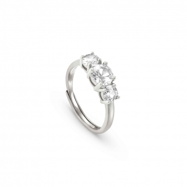 Nomination Colour Wave Silver Adjustable Ring with White CZ