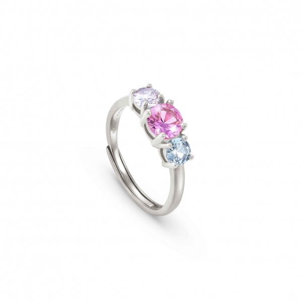 Nomination Colour Wave Silver Adjustable Ring with Coloured CZ
