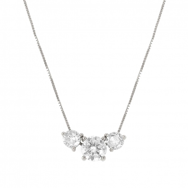 Nomination Colour Wave Silver Necklace with White CZ