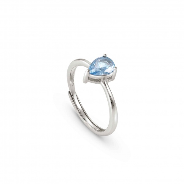 Nomination Colour Wave Silver Adjustable Ring with Light Blue CZ