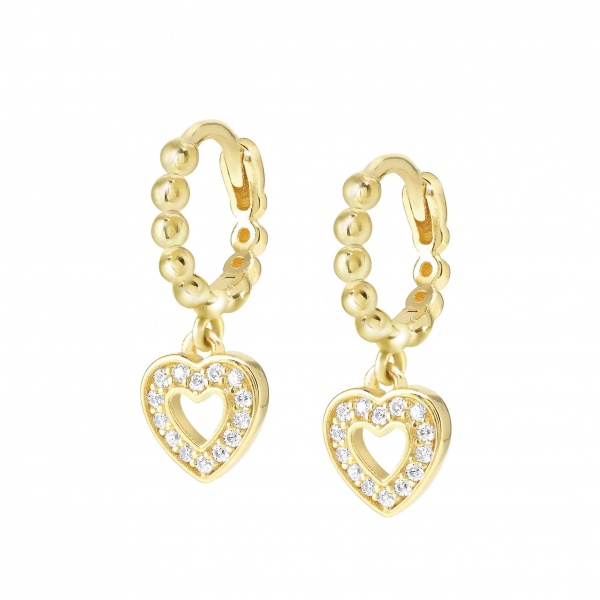 Nomination LoveCloud Gold Heart Huggie Hoop Earrings