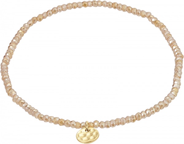 Pilgrim Indie Gold Bracelet with Peach Beads