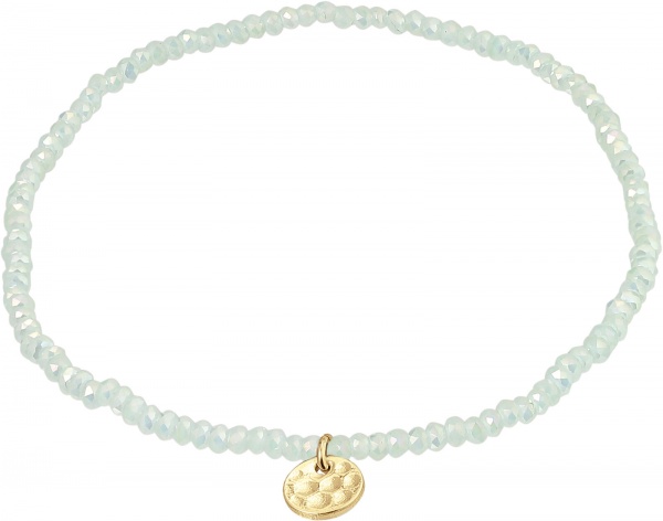 Pilgrim Indie Gold Bracelet with Pale Green Beads