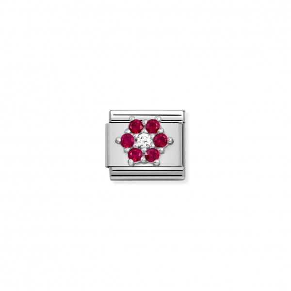 Nomination Silver Red & White CZ Flower Composable Charm