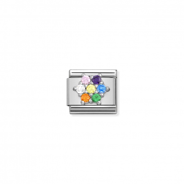 Nomination Silver Rainbow CZ Flower Composable Charm