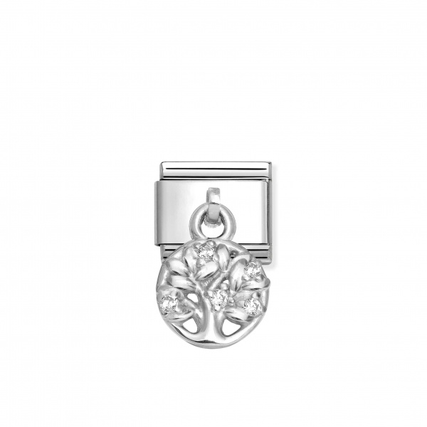 Nomination Silver Hanging Tree of Life with White CZ Composable Charm