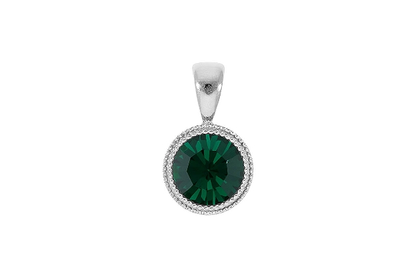 Qudo Silver Pendant Fabero Flat 11mm - Emerald