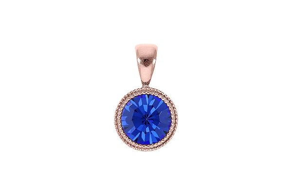 Qudo Rose Gold Pendant Fabero Flat 11mm - Sapphire