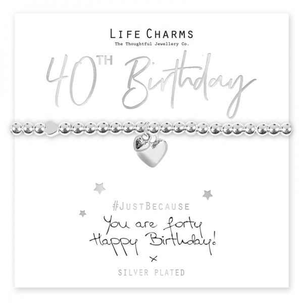 Life Charms You Are 40 Happy Birthday Bracelet