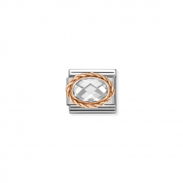 Nomination Rose Gold White CZ Stone Composable Charm