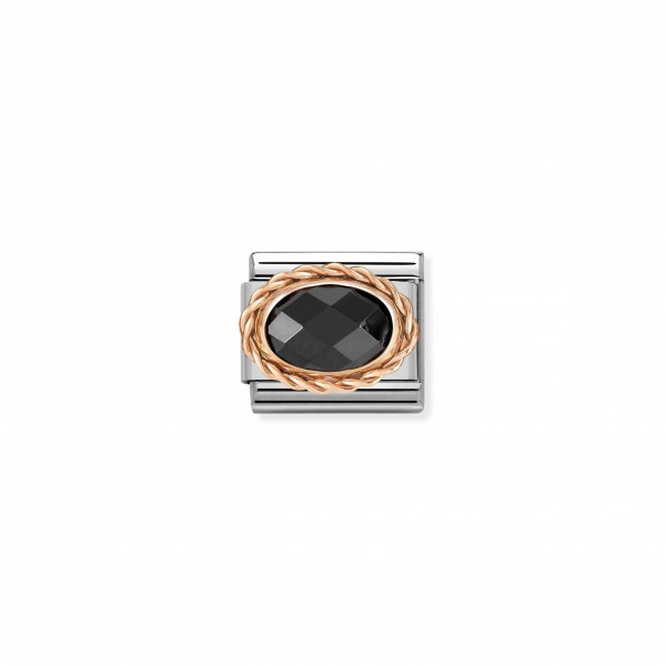 Nomination Rose Gold Black CZ Stone Composable Charm