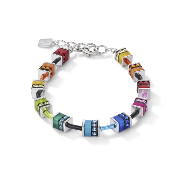 Coeur de Lion Silver Multicolour Cube Bracelet 4409/30-1500