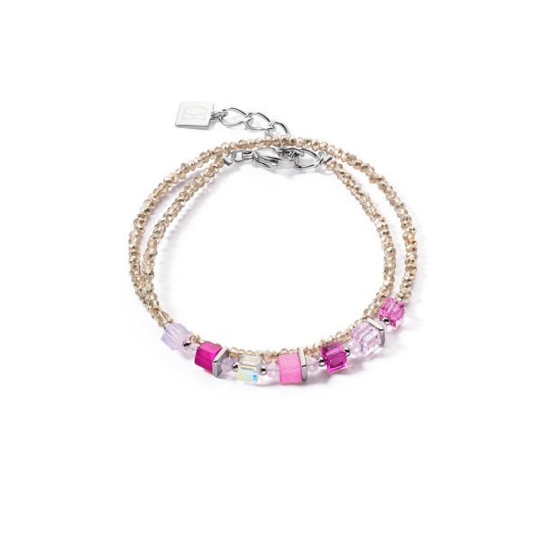 Coeur de Lion Joyful Colours Wrap Promo Bracelet - Pink + FREE EARRINGS
