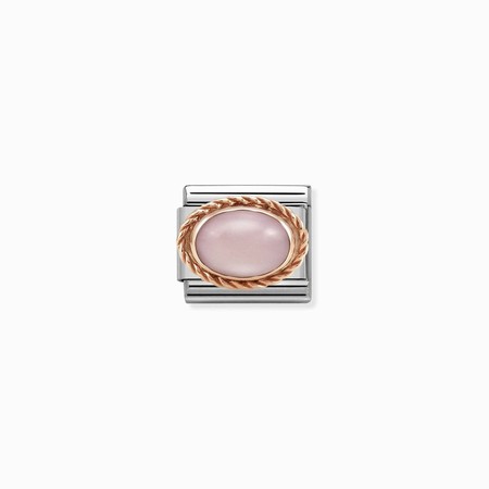 Nomination Rose Gold Oval Pink Opal Stone Composable Charm
