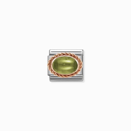 Nomination Rose Gold Oval Peridot Stone Composable Charm