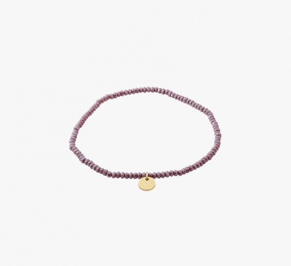 Pilgrim Indie Gold Bracelet with Purple Beads