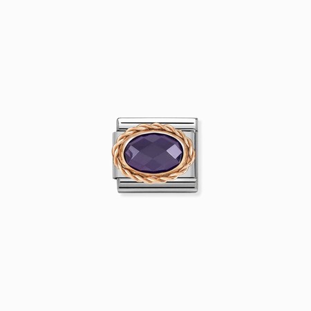 Nomination Rose Gold Purple CZ Stone Composable Charm