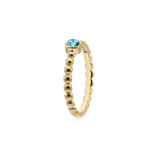 Qudo Gold Ring Matino Deluxe Aqua - Size 58