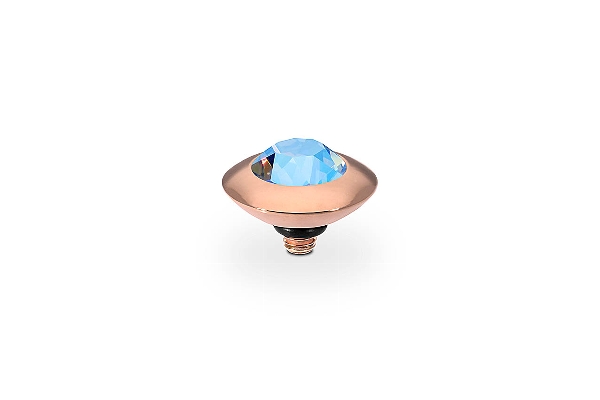 Qudo Rose Gold Topper Tondo 11mm - Light Sapphire Shimmer