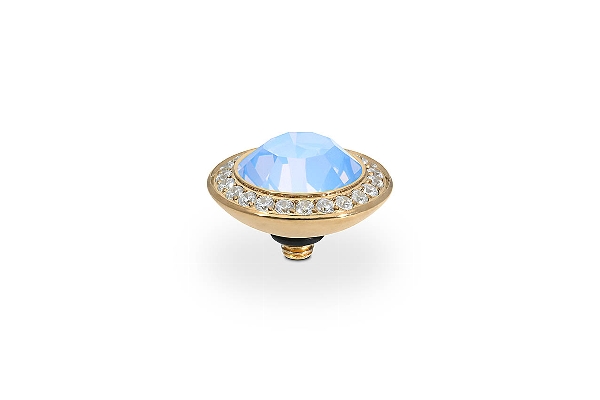 Qudo Gold Topper Tondo Deluxe 13mm - Light Sapphire Opal