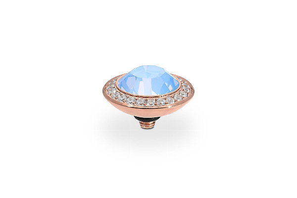 Qudo Rose Gold Topper Tondo Deluxe 13mm - Light Sapphire Opal