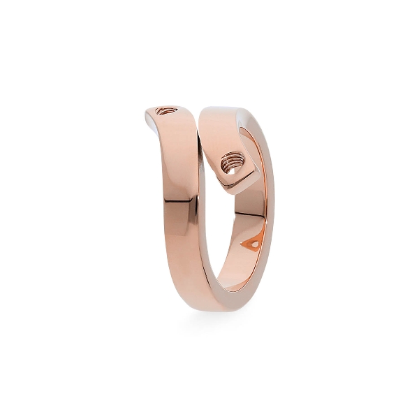 Qudo Rose Gold Ring Due - Size 50