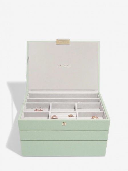 Stackers Classic Jewellery Box Set of 3 - Sage Green