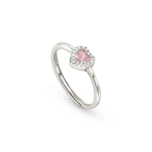 Nomination All My Love Silver Heart Adjustable Ring - Baby Pink