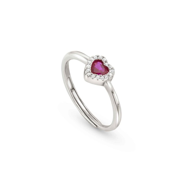 Nomination All My Love Silver Heart Adjustable Ring - Deep Pink