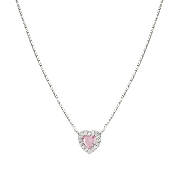 Nomination All My Love Silver Heart Necklace - Baby Pink