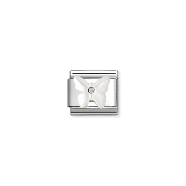 Nomination Silver White Mother of Pearl Butterfly Composable Charm