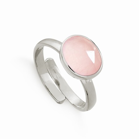 Sarah Verity Atomic Midi Rose Quartz Silver Ring