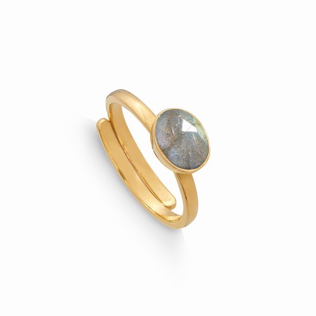 Sarah Verity Atomic Mini Labradorite Gold Ring