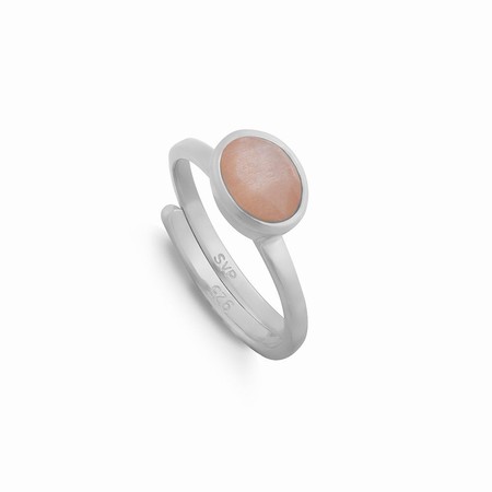 Sarah Verity Atomic Mini Peach Moonstone Silver Ring