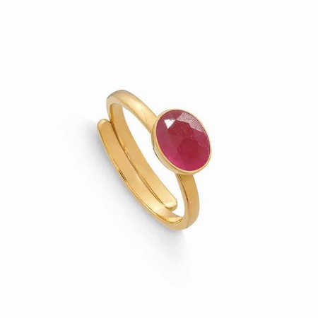 Sarah Verity Atomic Mini Ruby Quartz Gold Ring
